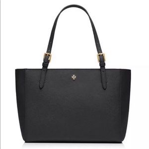 Tory Burch Emerson York Buckle Black Tote